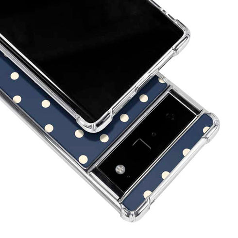 Blue and Cream Polka Dots Google Pixel 6 Clear Case